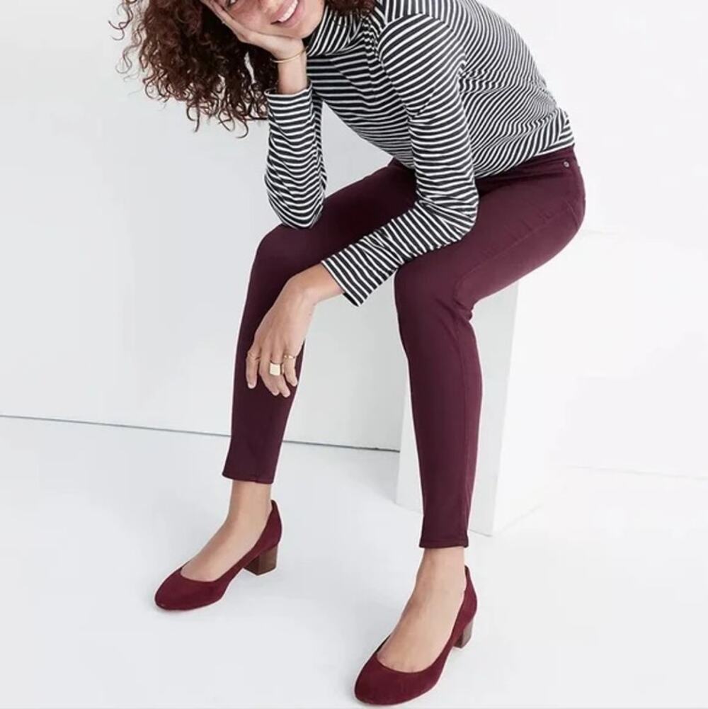 Madewell Skinny Skinny Ankle Pants Jeans Maroon Burgundy Red